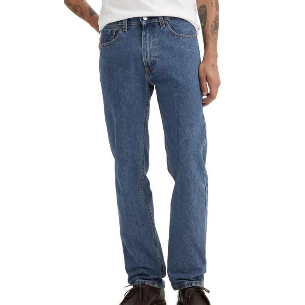 NWOT Levi's 505 Regular Fit Jeans Men's 34x30 Blue 100% Cotton Straight Leg